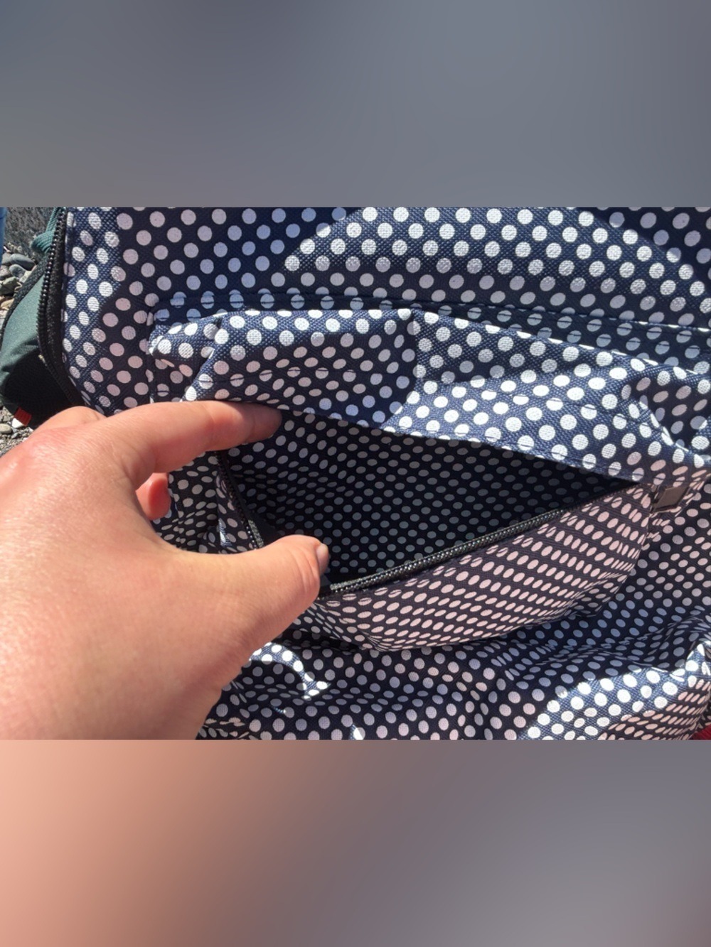 Mi-Pac Polka Dot Navy Backpack • Laptop Bag • Water-Resistant Travel • School - Picture 12 of 16